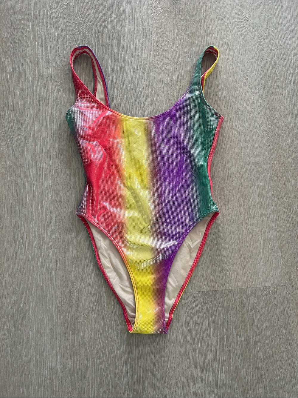 American Apparel Rainbow One-Piece Swimsuit